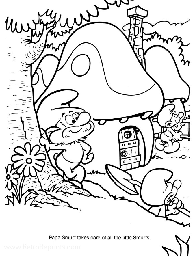 smurfs coloring page