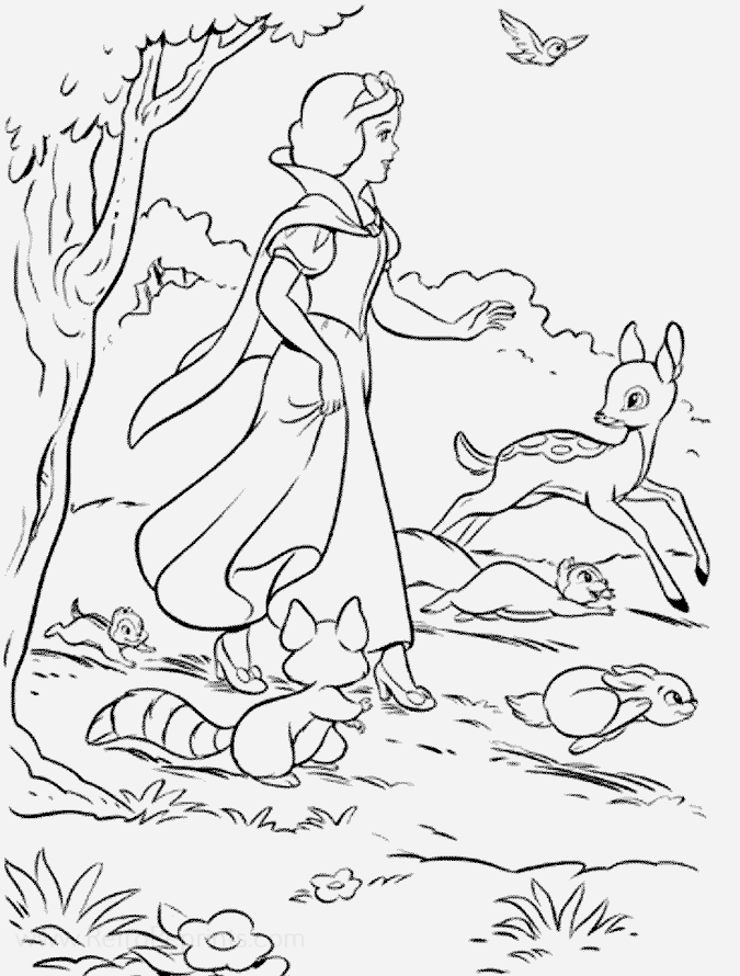 snow white and the seven dwarfs coloring page